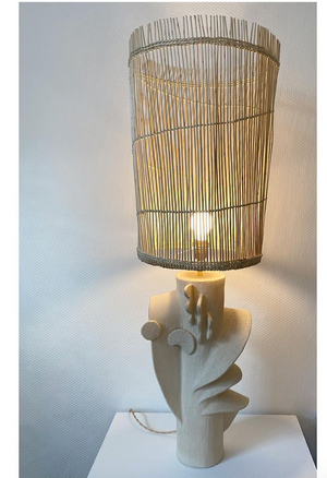 Ivory Clay Lamp