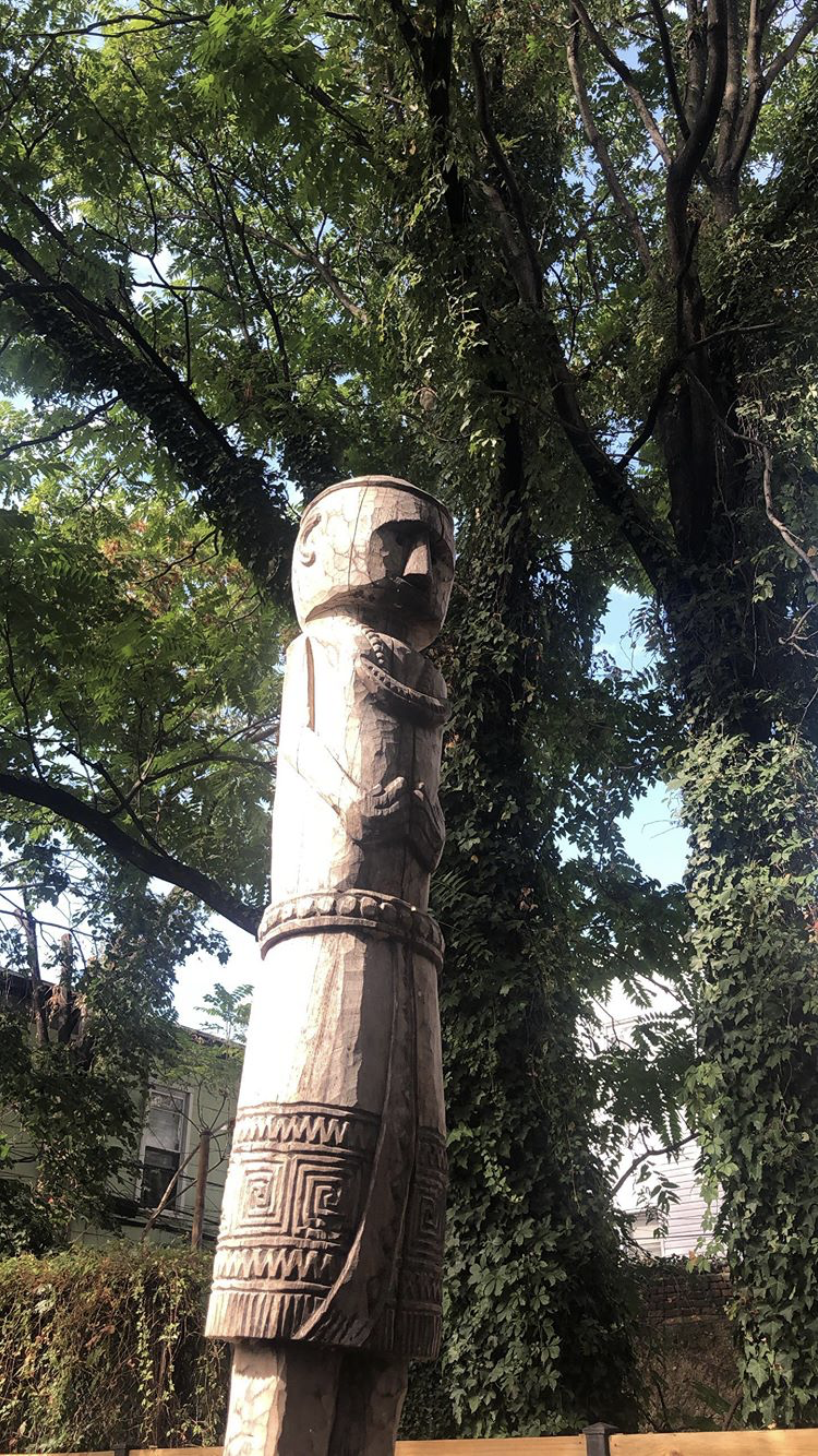 Hand-carved wooden Totem Pole